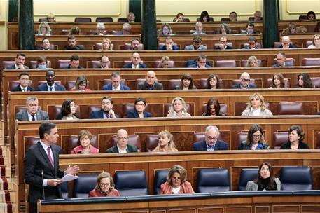 30/11/2022. Pedro Sánchez comparece ante el Pleno del Congreso de los Diputados. El presidente del Gobierno, Pedro Sánchez, durante su inter...