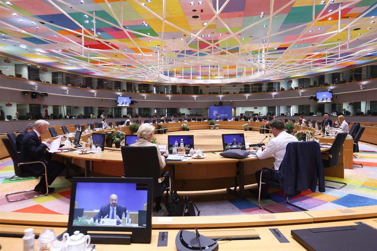 31/05/2022. Pedro Sánchez asiste al Consejo Europeo extraordinario. El presidente del Gobierno, Pedro Sánchez, asiste al Consejo Europeo ext...