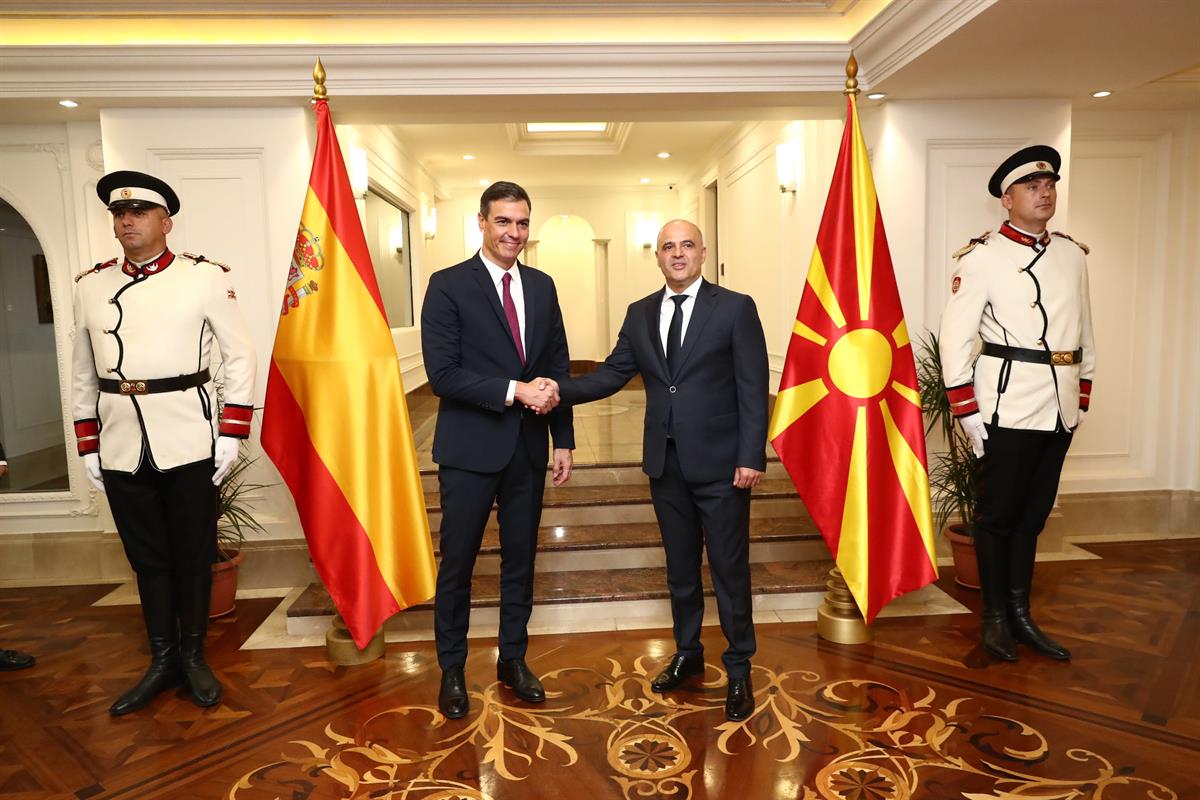 31/07/2022. Encuentro de Pedro Sánchez con el presidente de Macedonia del Norte. Encuentro de Pedro Sánchez con el presidente de Macedonia del Norte