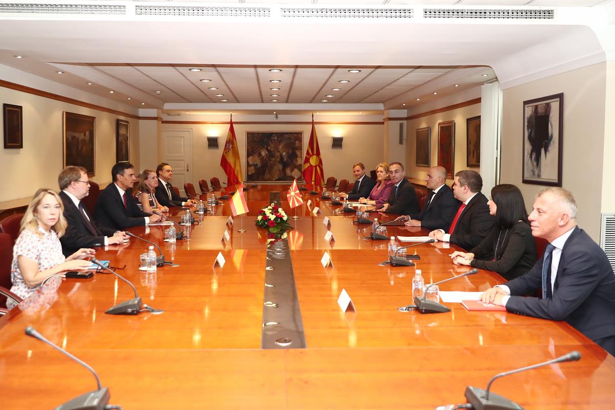 31/07/2022. Reunión de Pedro Sánchez con el presidente de Macedonia del Norte. Reunión de Pedro Sánchez con el presidente de Macedonia del Norte