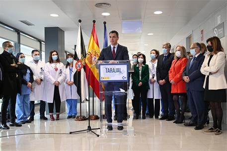1/03/2023. Pedro Sánchez inaugura el Centro de Salud Tarajal en Ceuta. El presidente del Gobierno, Pedro Sánchez, durante su intervención en...