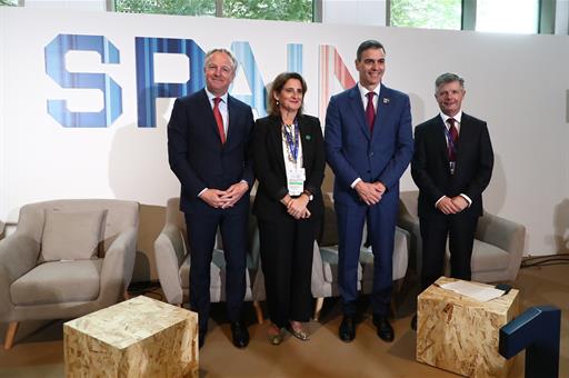 1/12/2023. Pedro Sánchez attends the presentation of the CEPSA-Maersk agreement. The CEO of Cepsa, Maarten Wetselaar, the President of the G...