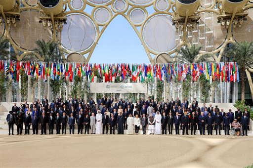 1/12/2023. Sánchez attends the United Nations Climate Change Conference (COP28). Family photo from the United Nations Climate Change Confere...