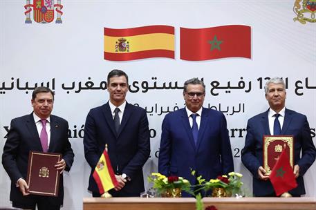 2/02/2023. Pedro S&#225;nchez participa en la XII Reuni&#243;n de Alto Nivel entre Espa&#241;a y Marruecos. Firma del acuerdo sobre Agricultura entre los G...