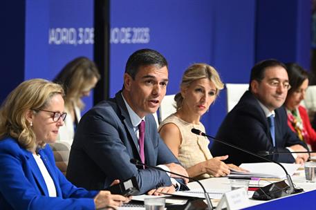 3/07/2023. Pedro Sánchez preside la reunión del Colegio de Comisarios de la Unión Europea. El jefe del Ejecutivo español, Pedro Sánchez, pre...