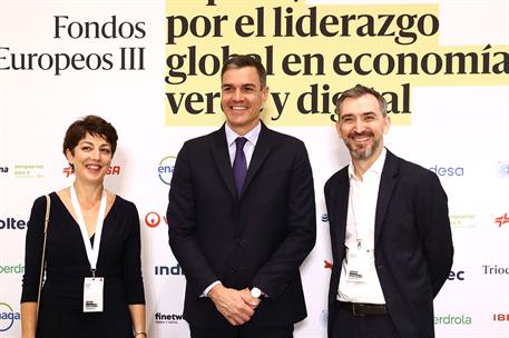 5/06/2023. El presidente inaugura las III Jornadas de Fondos Europeos de Recuperaci&#243;n. Pedro S&#225;nchez junto al equipo directivo de eldiario.es