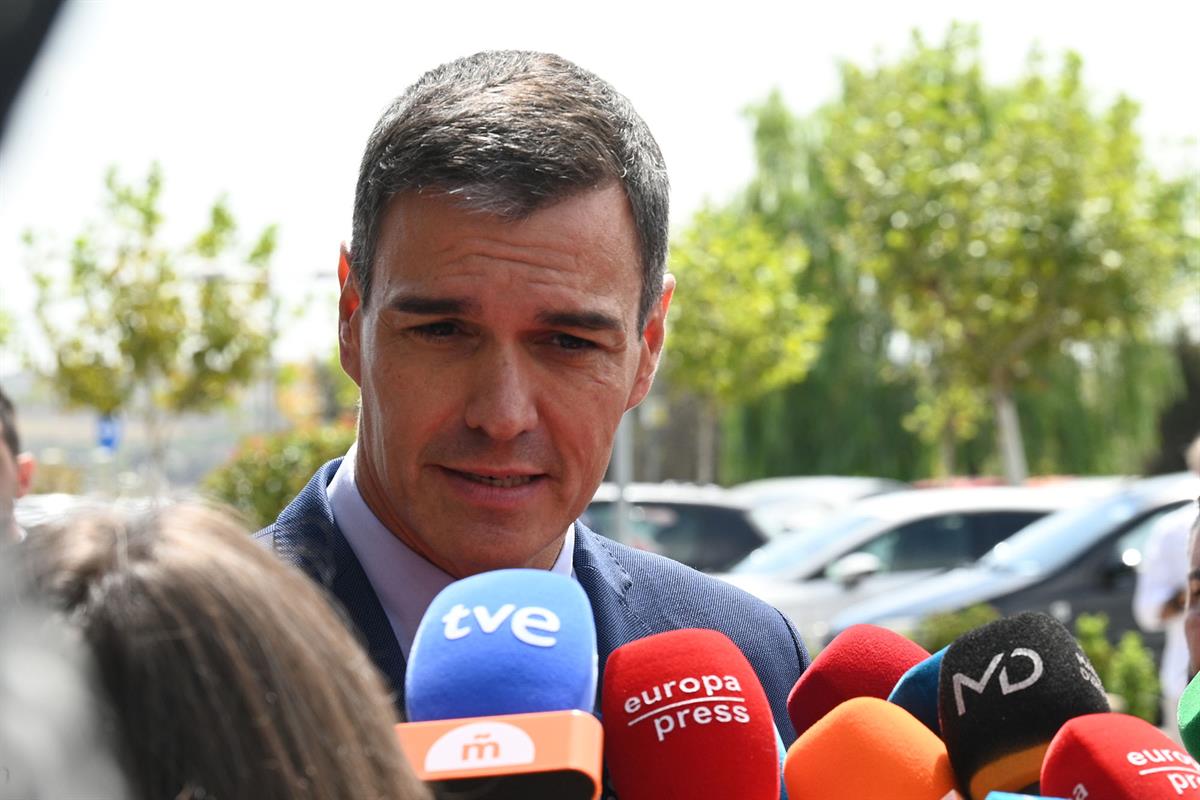 5/09/2023. Pedro Sánchez visita la capilla ardiente de María Teresa Campos