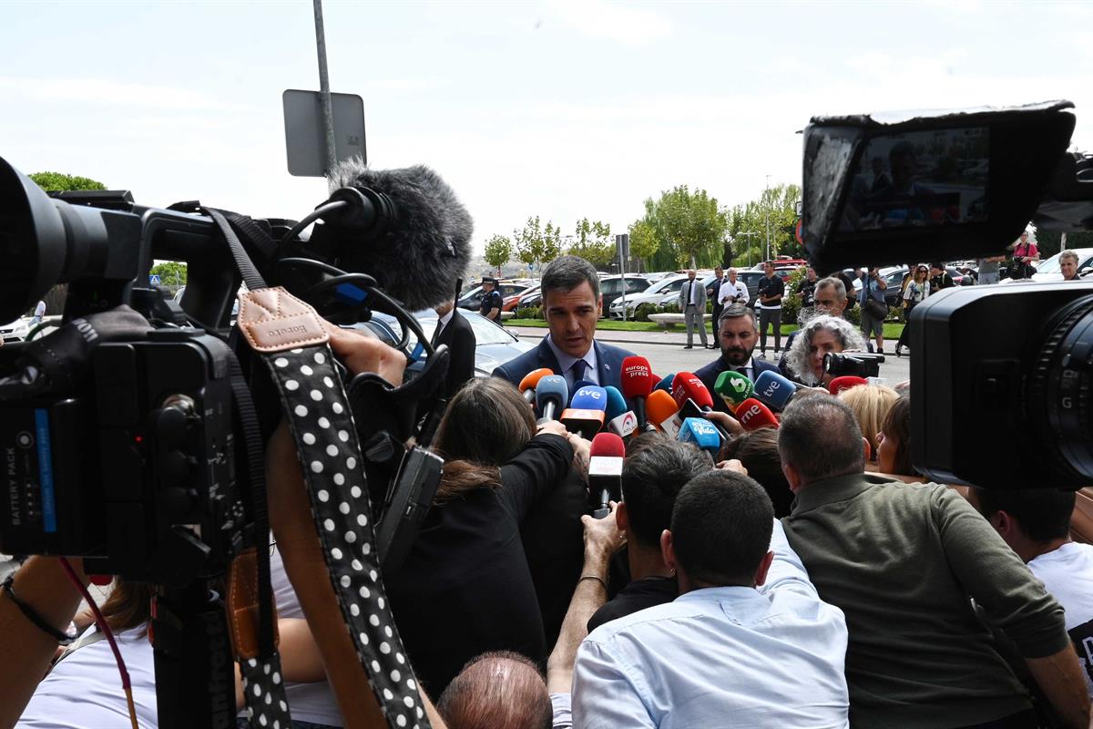 5/09/2023. Pedro Sánchez visita la capilla ardiente de María Teresa Campos