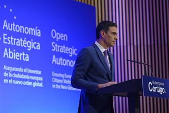 6/02/2023. Pedro Sánchez atends the event 'Open strategic autonomy: Towards a new European welfare pillar'. The President of the Government ...