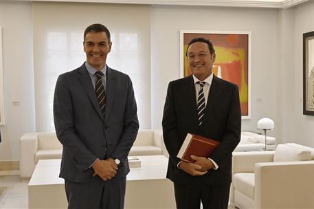 6/09/2023. Pedro Sánchez recibe la Memoria Anual de la Fiscalía. El presidente del Gobierno en funciones, Pedro Sánchez, junto al fiscal gen...