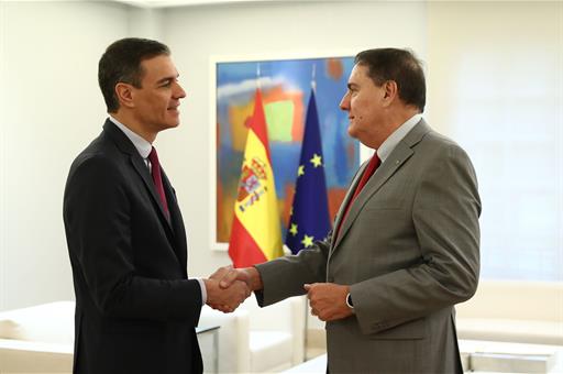 8/02/2023. Pedro Sánchez meets with the head of the Pan American Health Organisation. The President of the Government of Spain, Pedro Sánche...