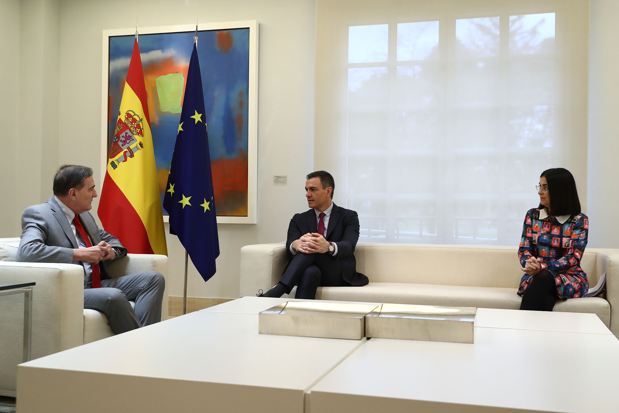 8/02/2023. Pedro Sánchez se reúne con el director de la Organización Panamericana de Salud. El presidente del Gobierno, Pedro Sánchez, duran...