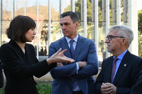 10/03/2023. Pedro S&#225;nchez visita las instalaciones del superordenador &#39;MareNostrum 5&#39;. El presidente del Gobierno, Pedro S&#225;nchez, a su llega...