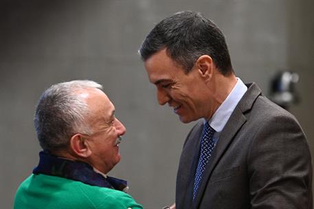 11/01/2023. Sánchez participa en la inauguración de las jornadas confederales de acción sindical de UGT. El presidente del Gobierno, Pedro S...