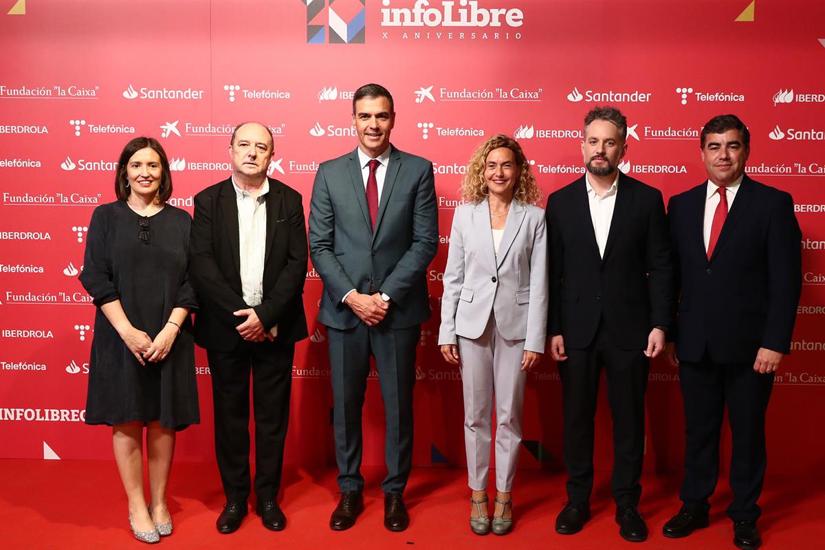 11/04/2023. Pedro Sánchez interviene en el acto del X aniversario del diario digital 'InfoLibre'. El presidente del Gobierno, Pedro Sánchez,...