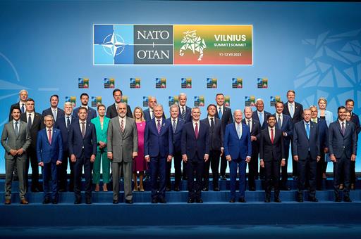 11/07/2023. Pedro Sánchez attends the NATO Summit held in Lithuania. Family photo of the first day of the NATO Summit held in Lithuania