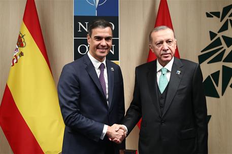 12/07/2023. Pedro Sánchez participa en la Cumbre de la OTAN celebrada en Lituania. El presidente del Gobierno se reúne con su homólogo turco...