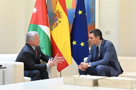 12/12/2023. Pedro S&#225;nchez se re&#250;ne con el rey de Jordania, Abdal&#225; II bin Al Husein. El presidente del Gobierno, Pedro S&#225;nchez, y el rey de J...