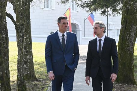 17/02/2023. Viaje del presidente del gobierno a Eslovenia. El presidente del Gobierno, Pedro Sanchez, y el primer ministro de Eslovenia, Rob...