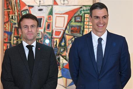 19/01/2023. XXVII Cumbre Espa&#241;a-Francia - visita al Museo Picasso. El presidente del Gobierno, Pedro S&#225;nchez, visita junto al presidente de ...