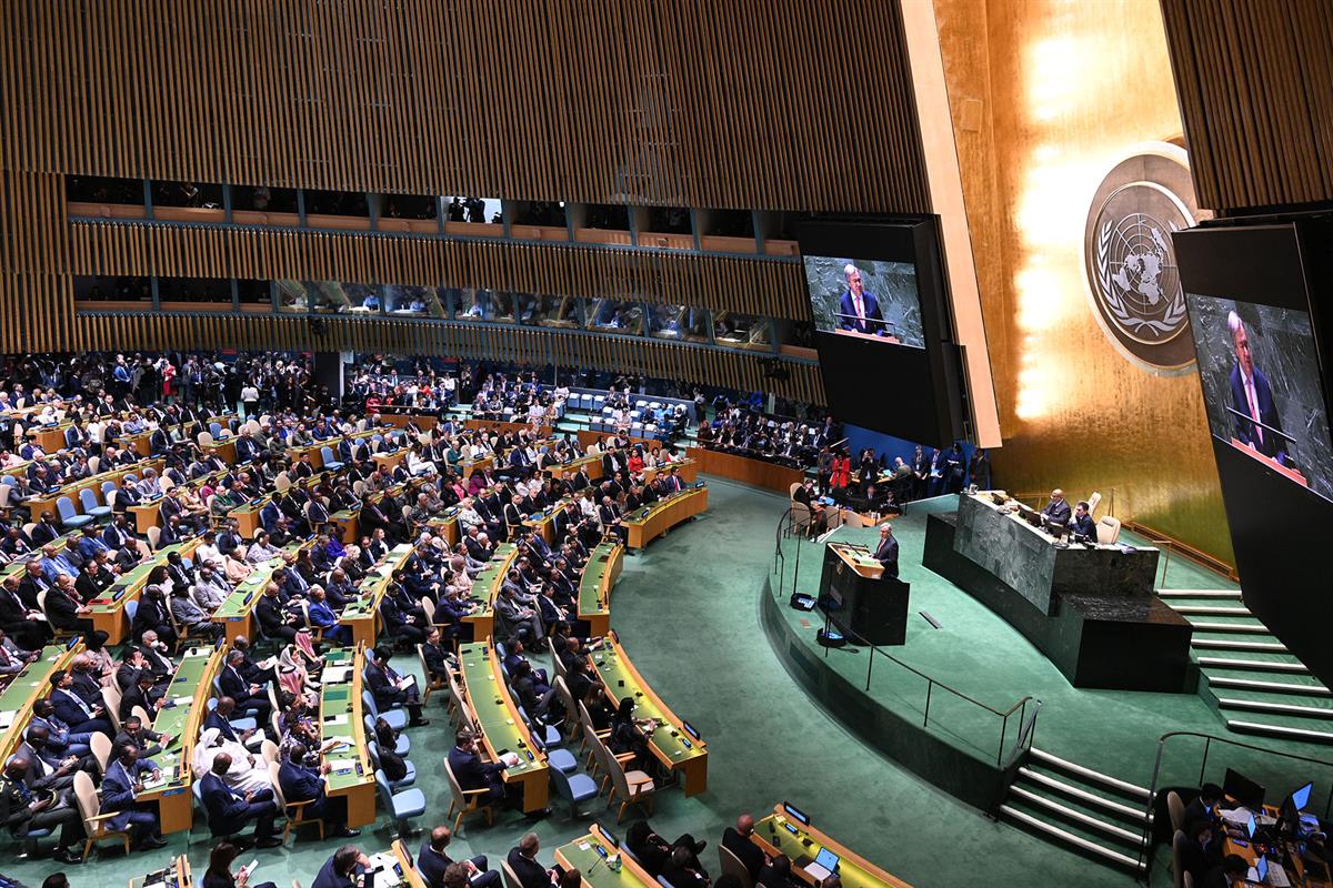 19/09/2023. Pedro Sánchez asiste a la Asamblea General de Naciones Unidas. El presidente del Gobierno en funciones, Pedro Sánchez, junto a l...