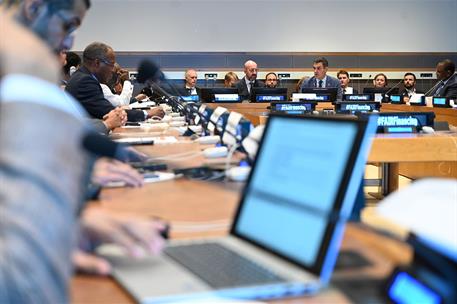 19/09/2023. Pedro S&#225;nchez asiste a la Asamblea General de Naciones Unidas. El presidente del Gobierno en funciones, Pedro S&#225;nchez, durante s...