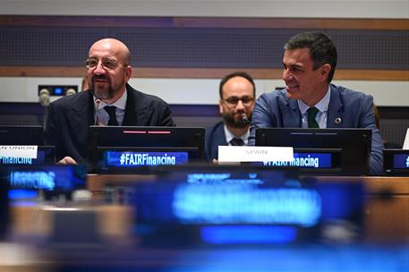 19/09/2023. Pedro Sánchez asiste a la Asamblea General de Naciones Unidas. El presidente del Gobierno en funciones, Pedro Sánchez, junto al ...