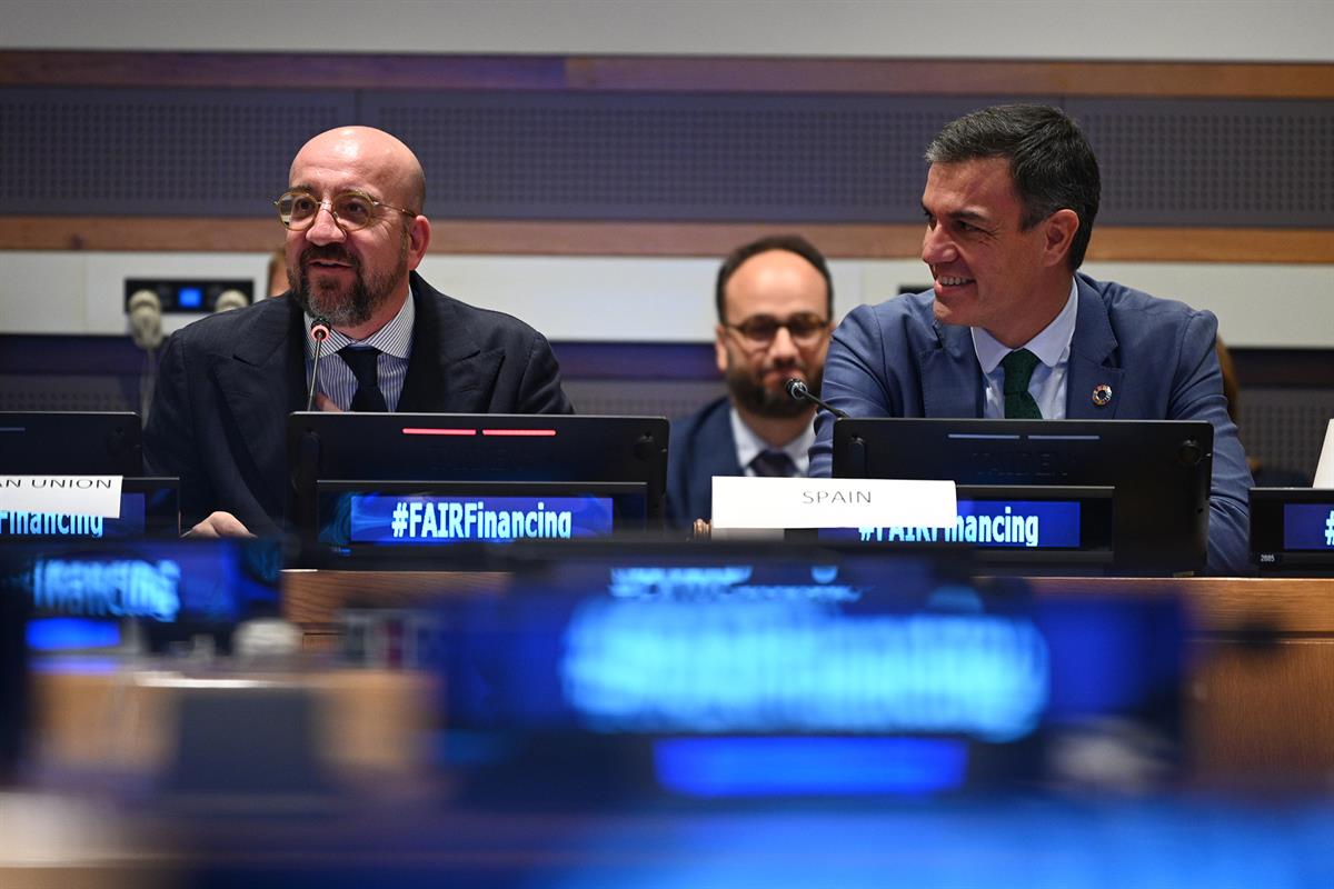 19/09/2023. Pedro Sánchez asiste a la Asamblea General de Naciones Unidas. El presidente del Gobierno en funciones, Pedro Sánchez, junto al ...