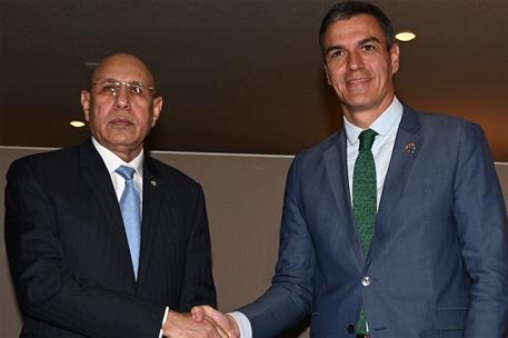 19/09/2023. S&#225;nchez mantiene un encuentro bilateral con el primer ministro de Mauritania. El presidente del Gobierno en funciones, Pedro S&#225;n...