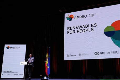 20/02/2023. Pedro Sánchez interviene en la Conferencia Internacional de Energías Renovables (SPIREC 23). El presidente del Gobierno, Pedro S...