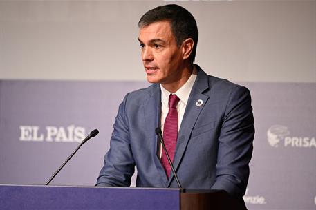 20/09/2023. Sánchez participa en un Foro Económico Empresarial en Nueva York. El presidente del Gobierno en funciones, Pedro Sánchez, durant...