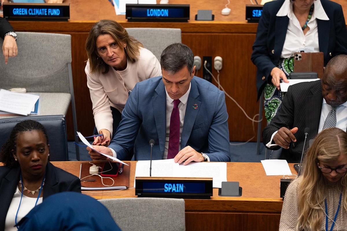 21/09/2023. Pedro Sánchez interviene en la reunión del Consejo de Seguridad de Naciones Unidas. El presidente del Gobierno en funciones, Ped...