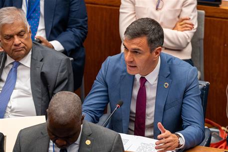 21/09/2023. Pedro Sánchez interviene en la reunión del Consejo de Seguridad de Naciones Unidas. El presidente del Gobierno en funciones, Ped...