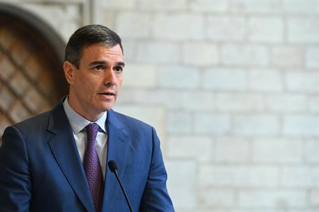 21/12/2023. Pedro Sánchez mantiene un encuentro con el presidente de la Generalitat de Catalunya. El presidente del Gobierno, Pedro Sánchez,...