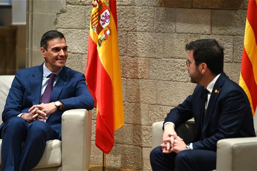 Perdro Sánchez con Pere Aragonès