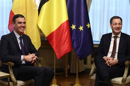 23/03/2023. Pedro Sánchez asiste a la reunión del Consejo Europeo - reunión con De Croo. El presidente del Gobierno, Pedro Sánchez, durante ...