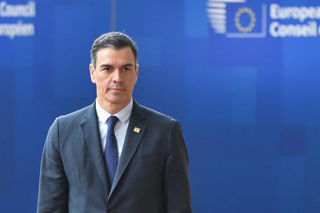 23/03/2023. Pedro Sánchez asiste a la reunión del Consejo Europeo - llegada. El presidente del Gobierno, Pedro Sánchez, a su llegada a la re...