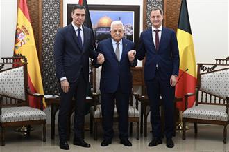 23/11/2023. Visit of the President of the Government of Spain to Palestine. Meeting between the President of the Government of Spain, Pedro ...