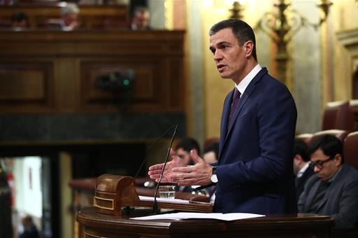24/01/2023. Control session. Pedro Sánchez during his appearance in the Lower House of Parliament to report on the latest meetings of the Eu...