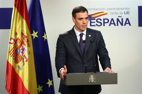 24/03/2023. Pedro Sánchez asiste a la reunión del Consejo Europeo. Segunda jornada.. El presidente del Gobierno, Pedro Sánchez, durante la r...