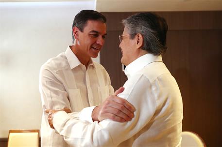25/03/2023. Encuentro bilateral de Pedro S&#225;nchez con el presidente del Ecuador