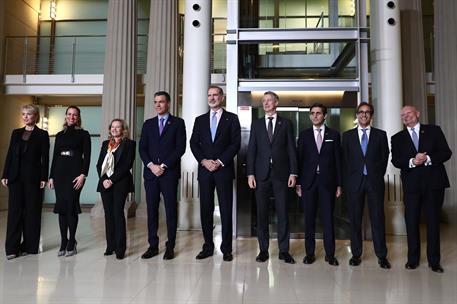 26/02/2023. S&#225;nchez asiste a la cena de bienvenida del &#39;GSMA Mobile World Congress Barcelona 2023&#39;. El presidente del Gobierno, Pedro S&#225;nche...