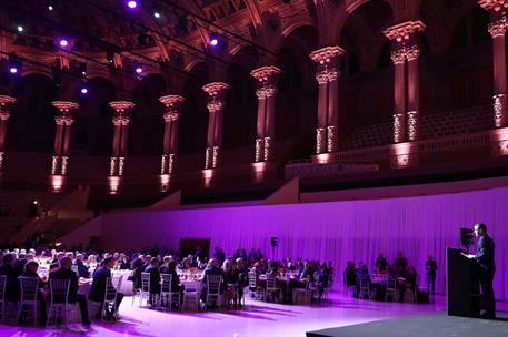 26/02/2023. S&#225;nchez asiste a la cena de bienvenida del &#39;GSMA Mobile World Congress Barcelona 2023&#39;. El presidente del Gobierno, Pedro S&#225;nche...