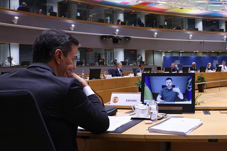 26/10/2023. Pedro S&#225;nchez participa en el Consejo Europeo. El presidente del Gobierno en funciones, Pedro S&#225;nchez, durante la sesi&#243;n de trab...