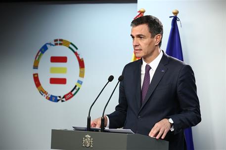 27/10/2023. Pedro Sánchez participa en el Consejo Europeo (segunda jornada). El presidente del Gobierno en funciones, Pedro Sánchez, durante...