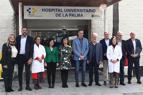 28/01/2023. Pedro Sánchez visita el Hospital Universitario de La Palma