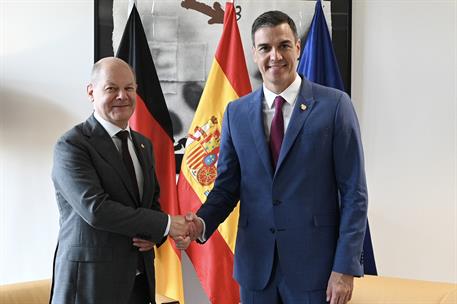 29/06/2023. Pedro Sánchez participa en el Consejo Europeo. El presidente del Gobierno, Pedro Sánchez, y el canciller federal de Alemania, Ol...