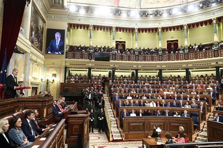 29/11/2023. Pedro Sánchez asiste a la Solemne Sesión de Apertura de la XV Legislatura. El Rey Felipe VI interviene en la Solemne Apertura de...