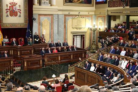 29/11/2023. Pedro Sánchez asiste a la Solemne Sesión de Apertura de la XV Legislatura. La presidenta del Congreso de los Diputados, Francina...