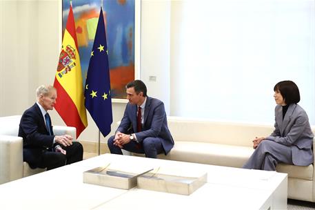 30/05/2023. El presidente recibe al administrador de la NASA. El presidente del Gobierno, Pedro Sánchez, y la ministrad de Ciencia e Innovac...